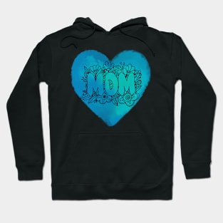 Blue Heart Mom Hoodie